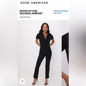 Good American Black Petite Fit for Success Jumpsuit